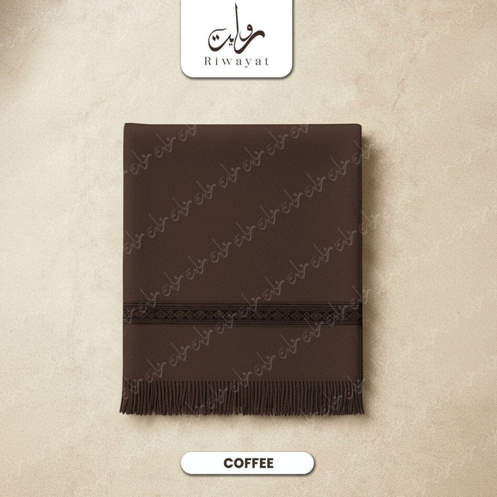 Winter Wool Shawl - Coffee - Riwayat Fabrics