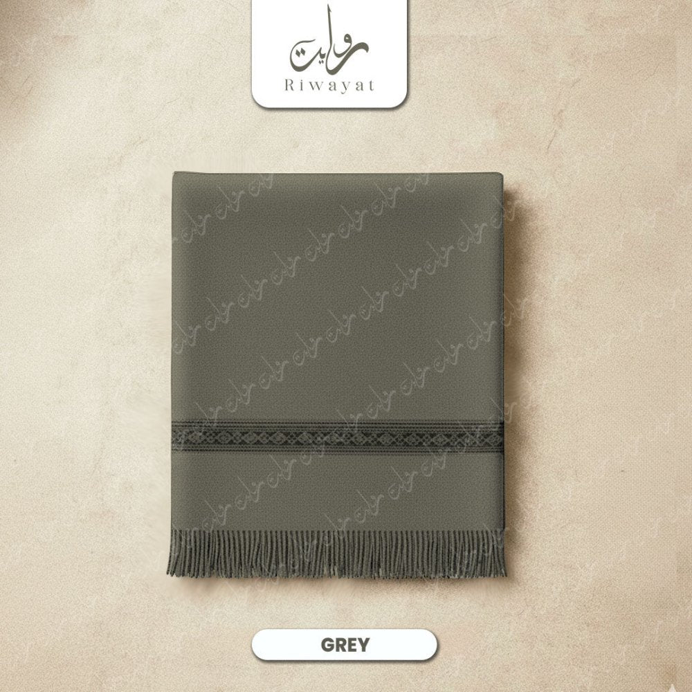 Winter Wool Shawl - Grey - Riwayat Fabrics