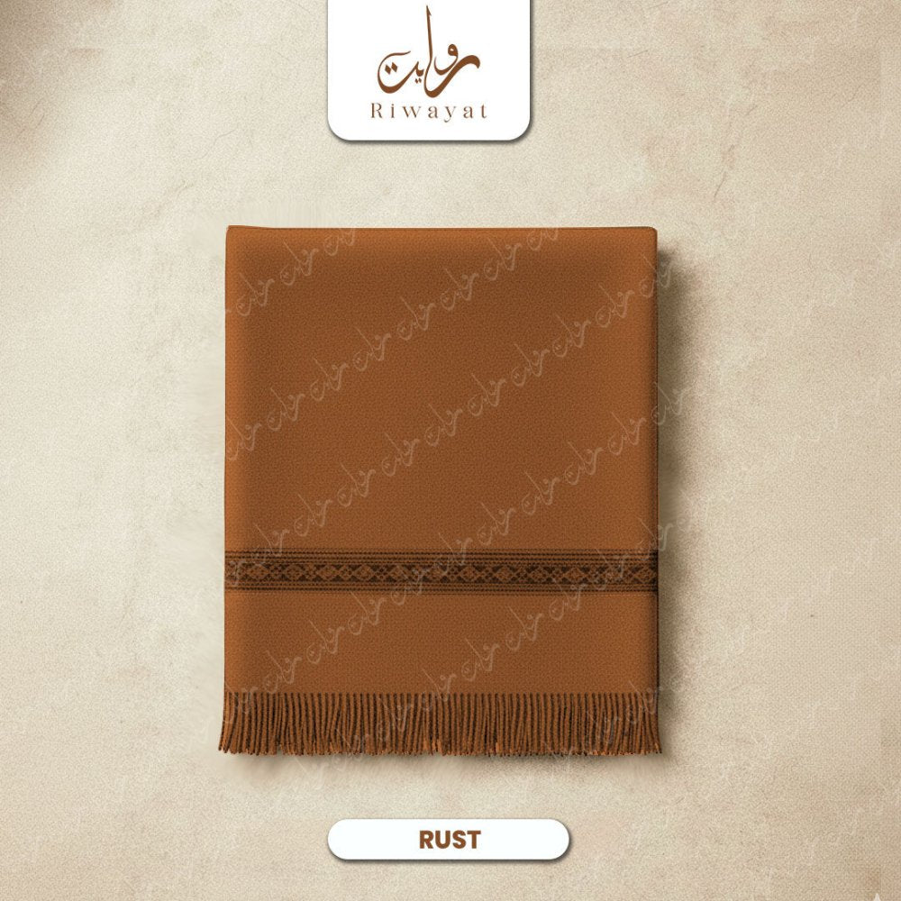 Winter Wool Shawl - Rust - Riwayat Fabrics