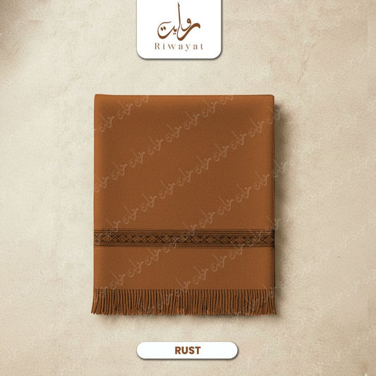Winter Wool Shawl - Rust - Riwayat Fabrics