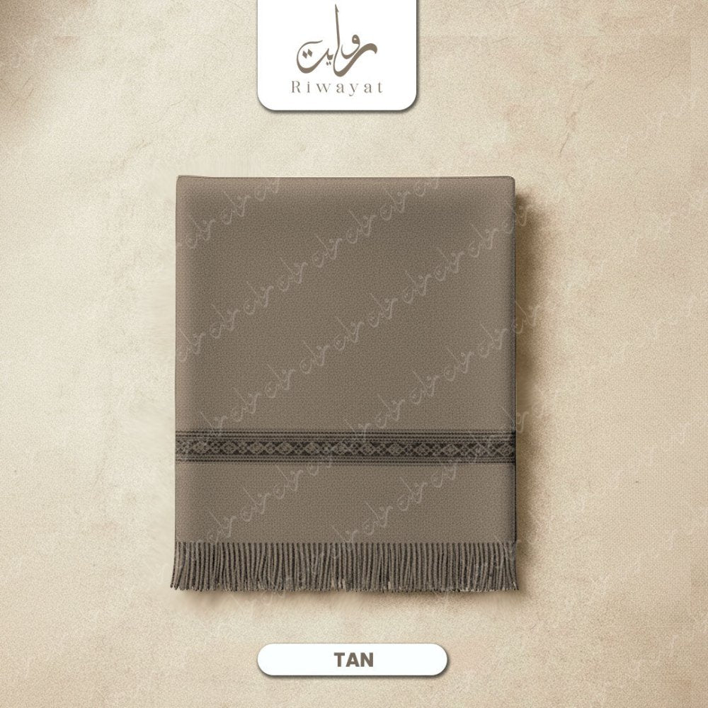 Winter Wool Shawl - Tan - Riwayat Fabrics