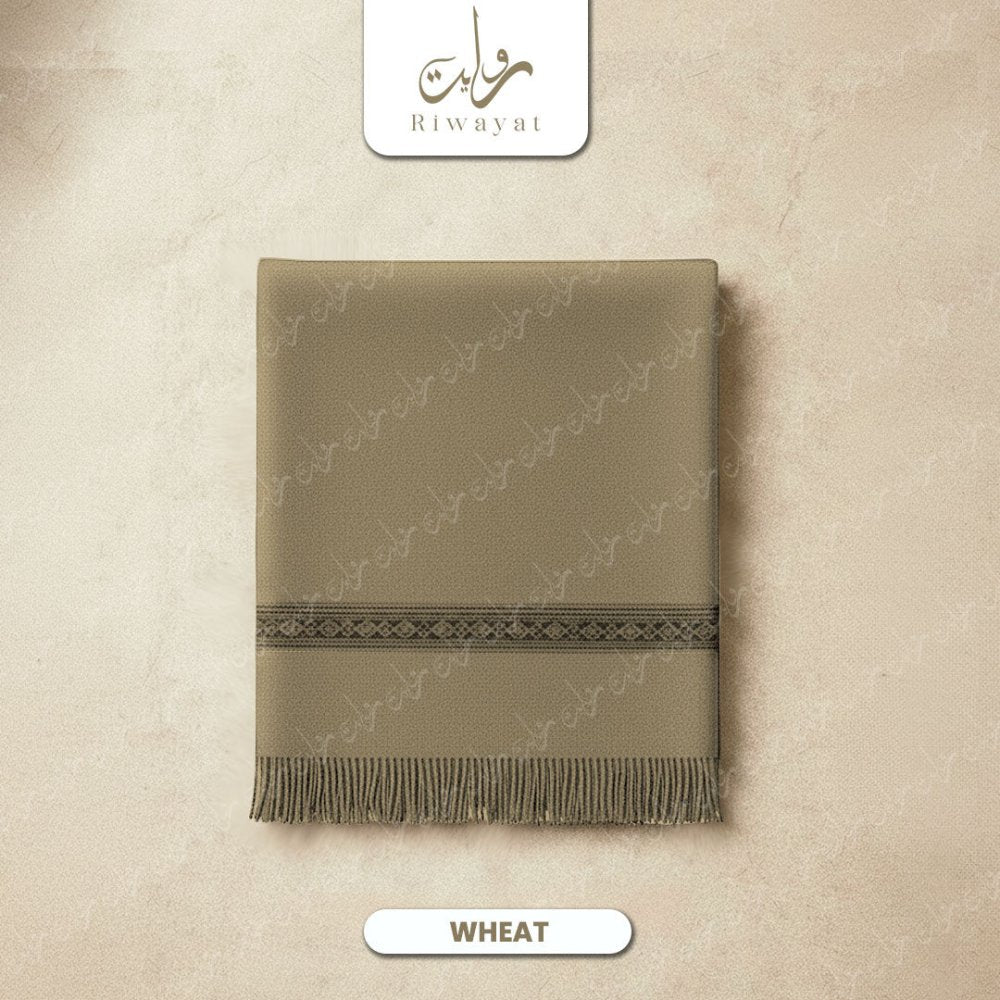 Winter Wool Shawl - Wheat - Riwayat Fabrics
