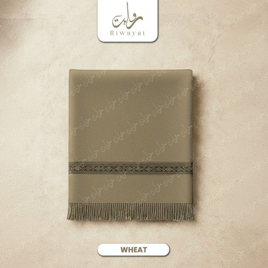 Winter Wool Shawl - Wheat - Riwayat Fabrics